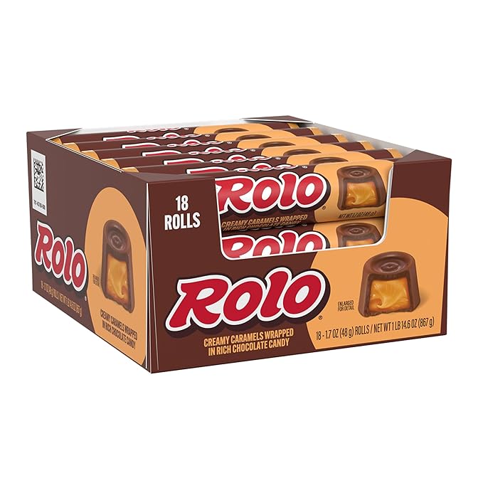 ROLO Rich Chocolate Caramels Candy Rolls 1.7 oz (18 Count)