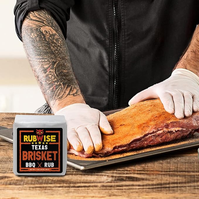 Texas Style Brisket Rub &amp Pork Rub by Rubwise | BBQ Rub &amp Spices for Smoking &amp Grilling | Dry Rubs | Great on Brisket Steaks Ribs Burgers Chops Pork Butt Tenderloin &amp More (1lb e