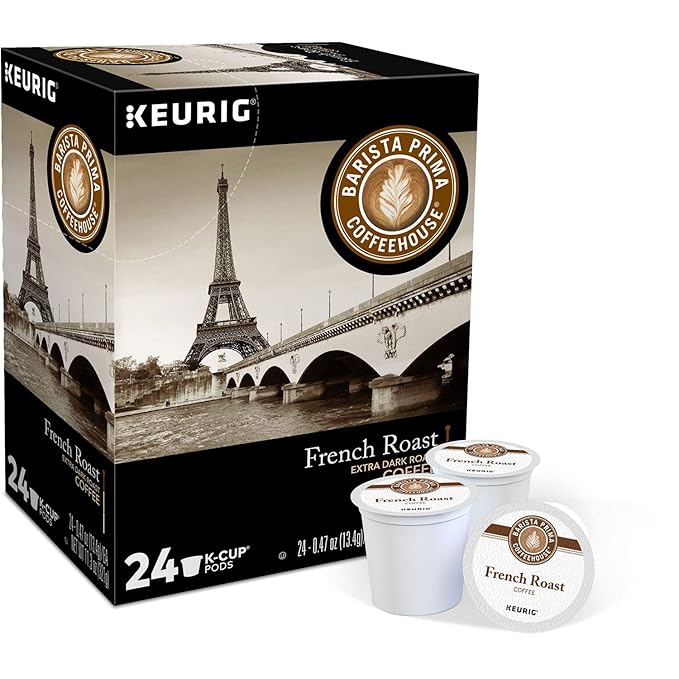 Barista Prima Coffeehouse Coffee Keurig K-Cups French Roast 96 Count (Packaging May Vary)