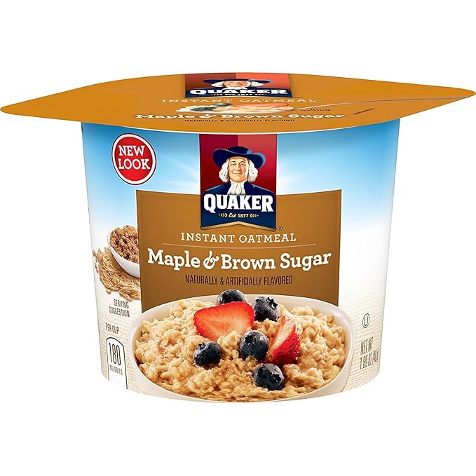 Quaker Instant Oatmeal Express Cups Maple &amp Brown Sugar and Honey &amp Almond Variety Pack 12 Count (Pack of 1)