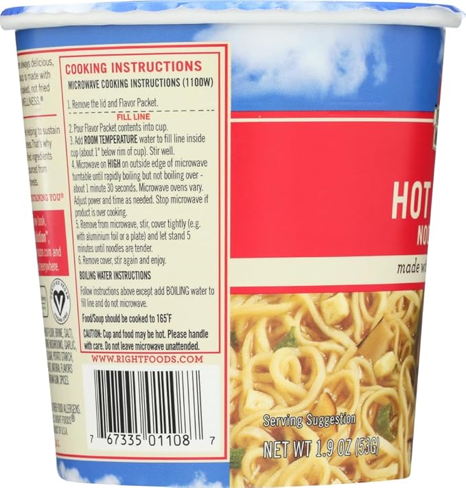 Dr. McDougall's Right Foods Vegan Hot and Sour Ramen 1.9 Ounce Cups (Pack of 6)