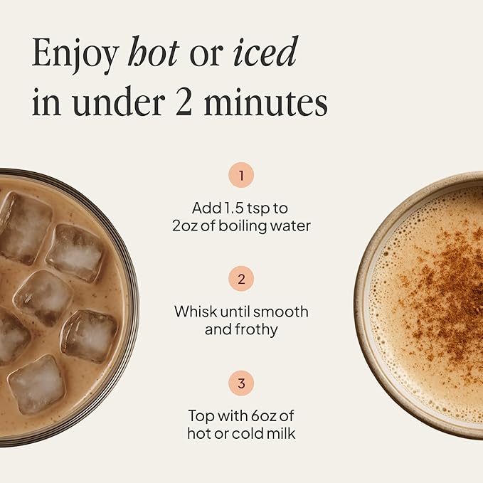 Morning Made Original Chai Latte Powder Mix | Organic Black Tea &amp Spice Blend Low-Caffeine Coffee Alternative | Sweetened Vegan Dairy-Free Gluten-Free | 10.6oz (60 Serves).