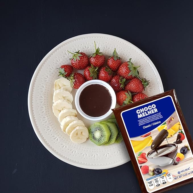 CHOCOMELHER Clasico - 12 Pack Milk Chocolate Flavored Coating for Chocobananos - Best to Cover Frozen Bananas &amp Strawberries - Traditional Snack - 12 of 13.22 oz Bags.