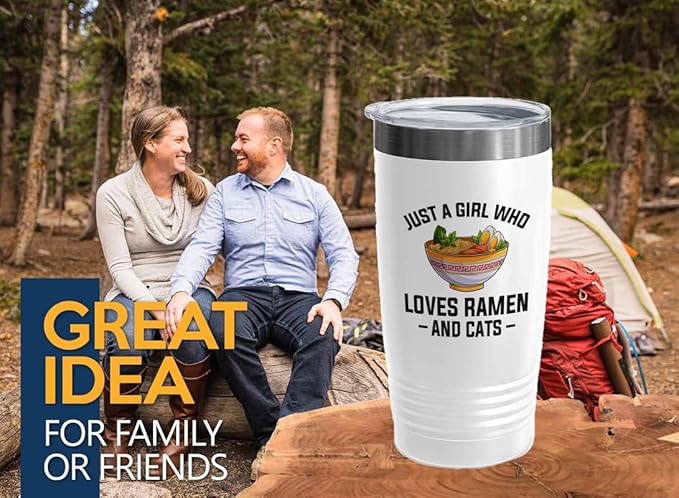 Ramen Lover White Edition Tumbler 20oz - Just a girl who loves - Food Lovers chicken pumpkin vegan pantry spicy noodles