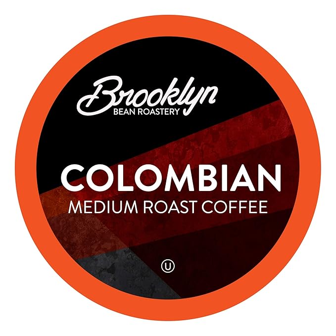 Brooklyn Beans Colombian Gourmet Coffee Pods - Compatible with Keurig K Cup Brewers Including 2.0 Machines 40 Count Rich and Smooth Colombian Medium Roast