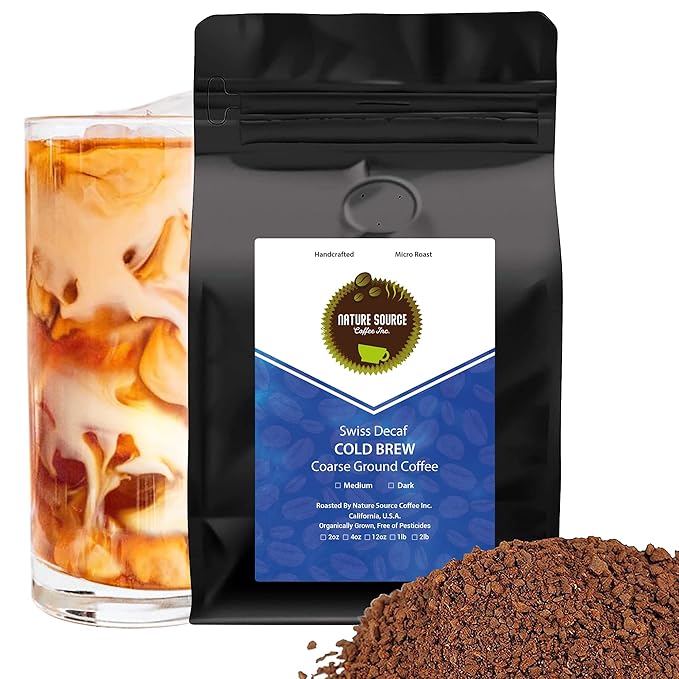 Swiss Decaf Cold Brew | Single Origin Coffee | Organic | Coarse Ground (Swiss Decaf 12oz 1-Pack)