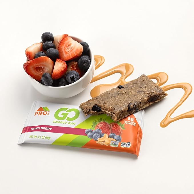 PROBAR - GO Energy Bars - Mixed Berry - Gluten-Free Non-GMO Whole-Food Ingredient Snack Bars (12 Count)