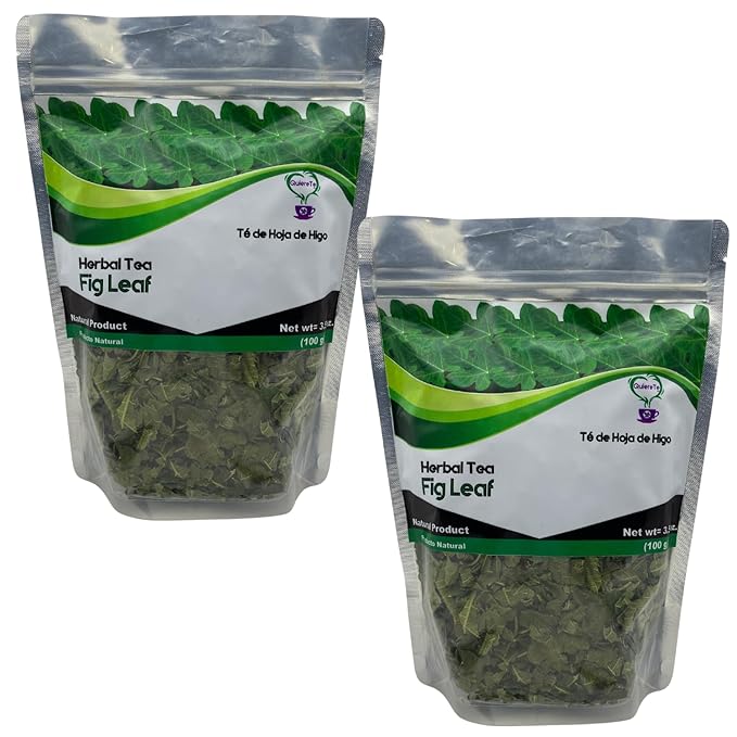 Fig Leaf Tea Hoja de Higo Quiere Te 3.5 oz (100 grams) 2 Pack Up to 132 Cups Crushed Fig Leaf Tea Loose Leaves 100% Natural Resealable Bag Product From Mexico Herbal Tea Fig Infusion Comb