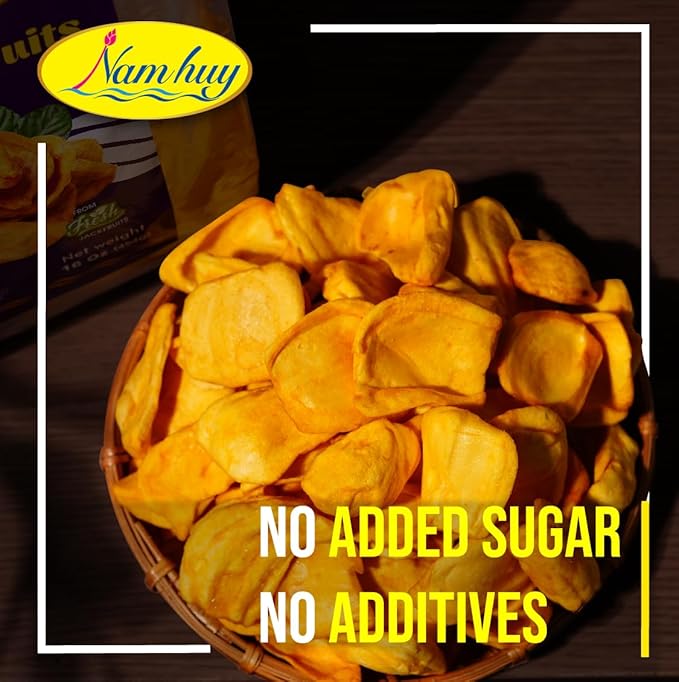 NAM HUY Vietnam's Dried Jackfruit and Dried Banana Fruit Snacks Original Taste of Vietnamese Fruits No-Added Sugar or Preservatives Delicious Crispy Texture HACCP &amp Halal Certificate (Total 48
