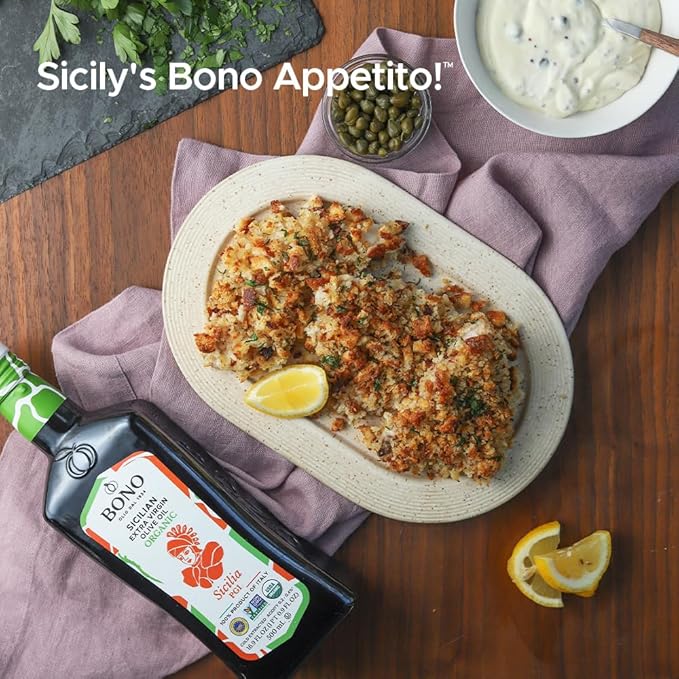 Bono Sicilian Extra Virgin Olive Oil | Organic | Sicilia PGI | 100% Italian Extra Virgin Olive Oil 16.9 oz