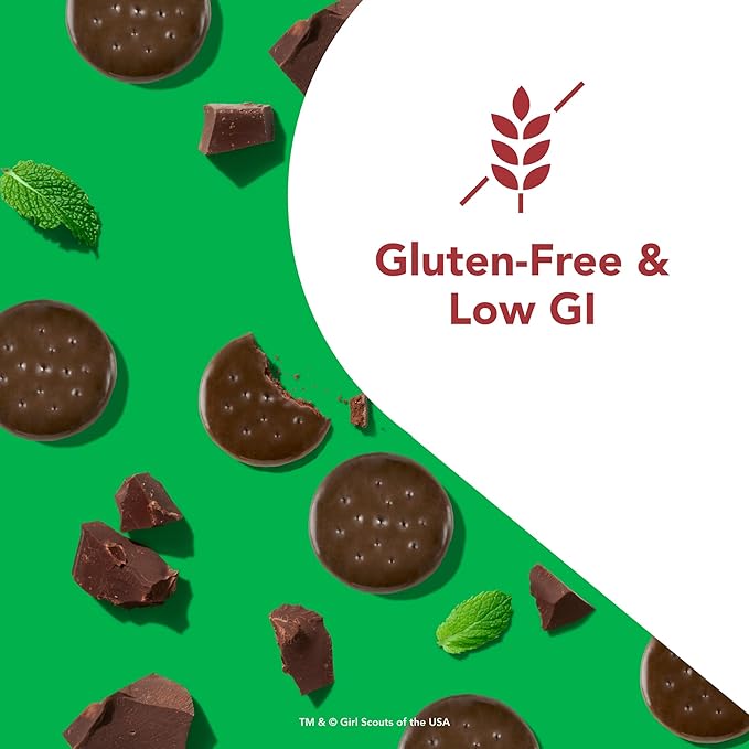 think! Protein Bars High Protein Snacks Gluten Free Kosher Friendly Girl Scouts Thin Mint Nutrition Bars 2.1 Oz per Bar 10 Count (Packaging May Vary)