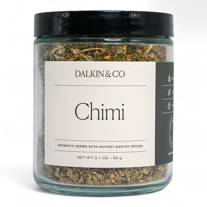 Dalkin &amp Co. Chimi Oregano Basil Garlic &amp Paprika Blend Chimichurri-Inspired Cooking Seasoning for Pantry &amp Kitchen Eco Friendly Reusable Jar Clean Flavor with No Fillers or Additive