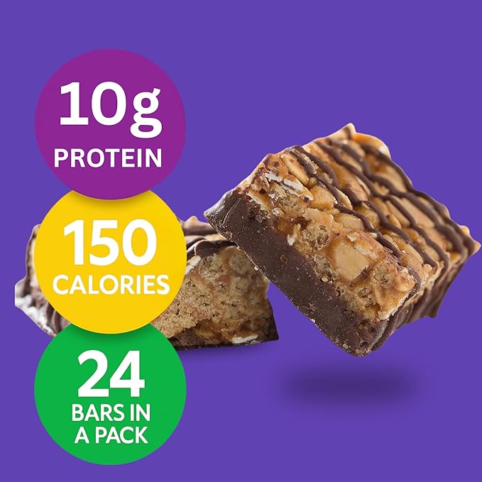 HMR Fudge Graham &amp Double Chocolate Chip Protein Bars | 24 Count Variety Pack | 10g Protein Each | Low-Calorie Nutritious Snack &amp Dessert | Supports Weight Maintenance &amp Healthy Lifestyle