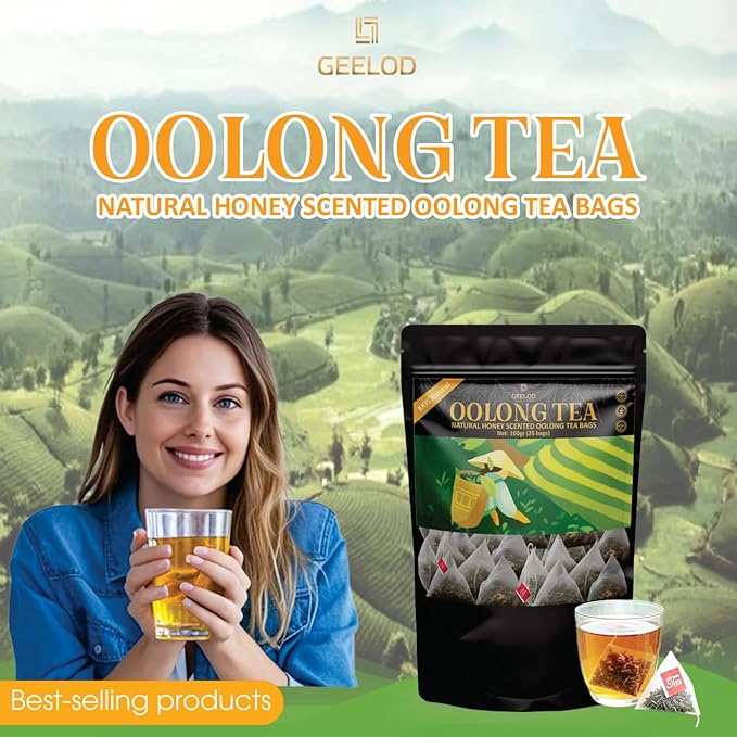 30 Nature Oolong Tea Bags – 100% Pure Whole Leaf Mix Nature Honey- Cortisol &amp Calming Tea for Anxiety Stress Digestion and Metabolism Rich in Antioxidants Vegan and Non-GMO
