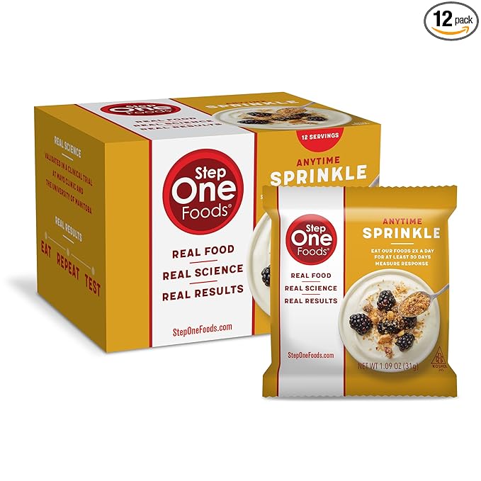 Step One Foods Anytime Sprinkle Heart Healthy Snack Plant Sterols Omega 3's and Dietary Fiber Gluten Free Vegan Granola (12 Pack)