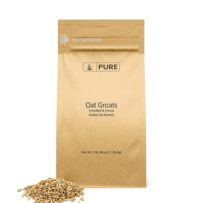 Pure Original Ingredients Oat Groats &amp Hulled Millet Bundle (3lb) Nutritional Breakfast Versatile Grains