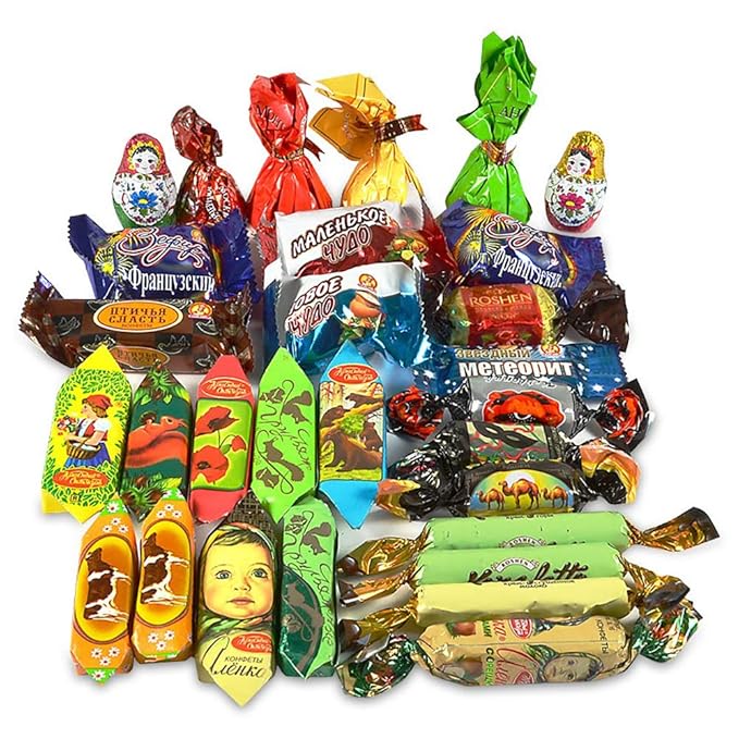Assorted Russian Candy (Alenka Grilyazh Batonchik Korovka Romashka Honey Mishka Grilyazh)