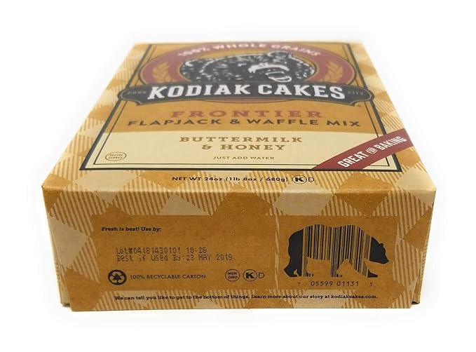 Kodiak Cakes All Natural Frontier Pancake Flapjack and Waffle Mix Butter Milk and Honey 24 Ounce (Pack of 3)
