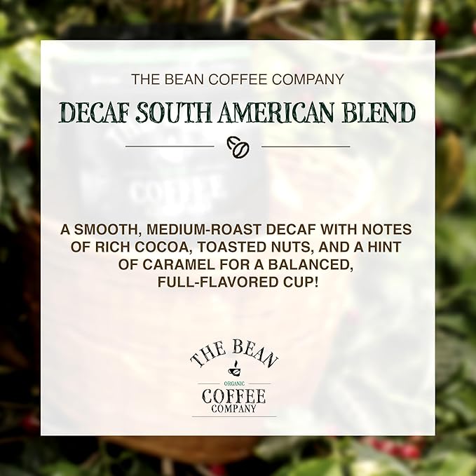 The Bean Organic Coffee Company Water Processed DECAF South America Blend Medium Roast Whole Bean Coffee 5-Pound Bag