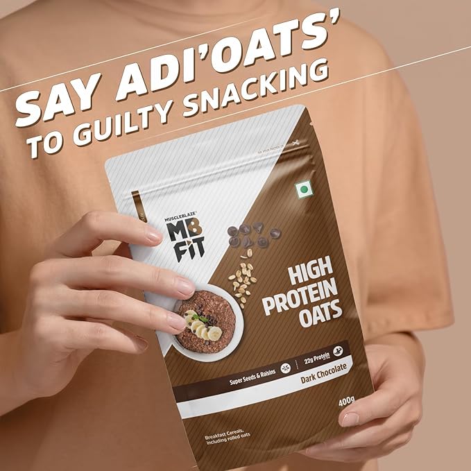 Generic High Protein Oats 400 gm Dark Chocolate | 22 g Protein Rolled Oats Breakfast Cereals for Weight Management
