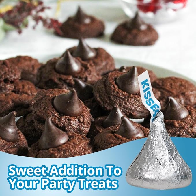 Bulk Milk Chocolate Candy 2 Pound Approx. 200 Pieces - Individually Wrapped Silver Foil Milk Chocolate Candy for Party Favors Candy Buffets Gifts &amp Treats