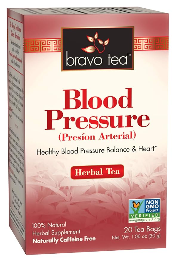 Bravo Tea Blood Pressure Herbal Tea Caffeine Free 20 Tea Bags 6 Count