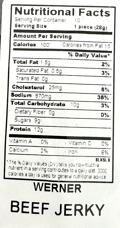 Werner Beef Jerky Slab 10 Count – Giant Jerky Slab Jerky Sheets Thinly Sliced Beef Jerky Bulk Pack (Peppered)