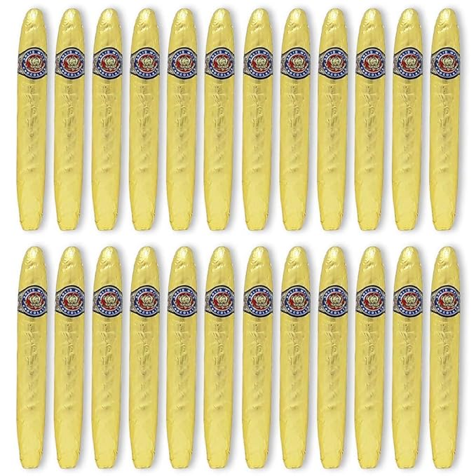 Madelaine Premium Milk Chocolate Cigars Gift Box - Chocolate Cigars Wrapped In Gold Italian Foils. (2 Pack 24 Cigars Box)