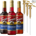 Torani Strawberry Peach and Raspberry Syrup for Drinks Variety 3-Pack Flavoring for Iced Tea Lemonade and Sodas Pumps Included 25.4 Oz Ea