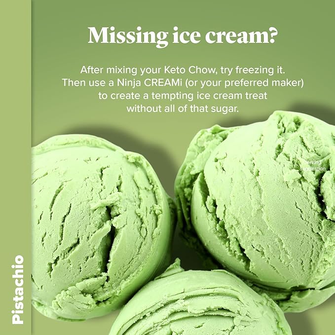 Keto Chow Pistachio | Keto Meal Replacement Shake Powder | Nutritionally Complete | Low Carb | Delicious Easy Meal Substitute | Protein Rich You Choose The Fat | 21 Meal Serving