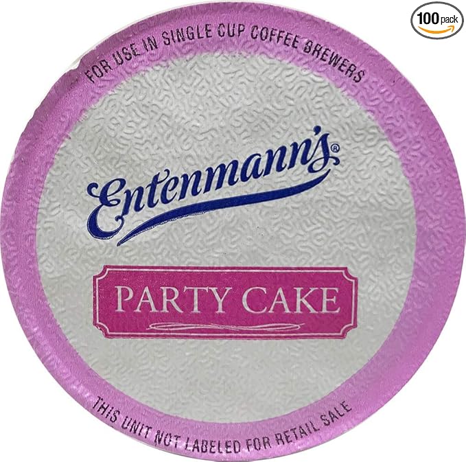 Entenmann's Single Serve Coffee Pods Party Cake 100 Count – Compatible with Keurig Brewers