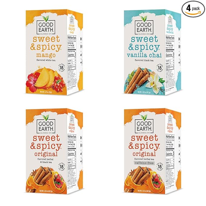 Good Earth Tea 4 Flavor Variety Pack 18 Tea Bags (Pack of 4)(Packaging May Vary)