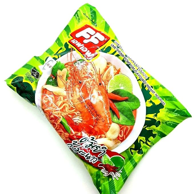Lime Shrimp Tom Yum Flavour Quick Cooking ThaiFF Instant Noodles Soup Fest Halal Spicy Food (Pack of 5)