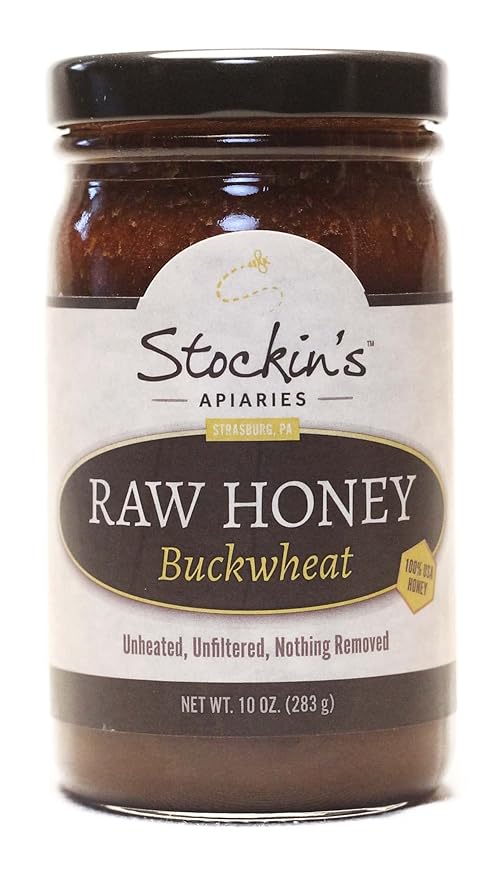 Stockin's Apiaries Raw Buckwheat Honey Unheated Unfiltered &amp Nutritious 10 Oz.