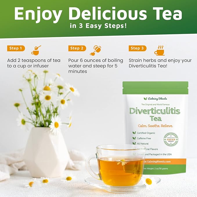 Diverticulitis Tea | All Natural Caffeine Free Digestive Health | 2 Pack