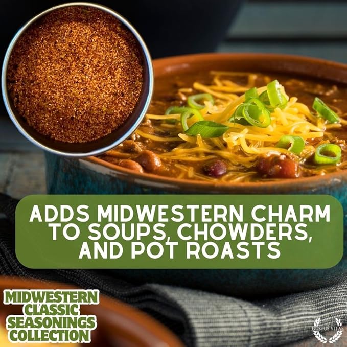 Midwestern Classic Seasonings Collection | Authentic Small Batch | Wings Bugers BBQ Air Fryer Snacks Dips Homemade Home Cooking | 6 Gourmet All Natural Spice Blends | Hand Packed Small Batch |