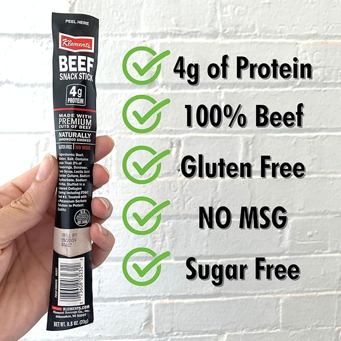 Jerky.com 100% Beef Stick - 26 Pack | All Natural Beef Meat Sticks | High Protein Keto-Friendly No Sugar No MSG Gluten-Free | Individually Wrapped Jerky Gifts for Men