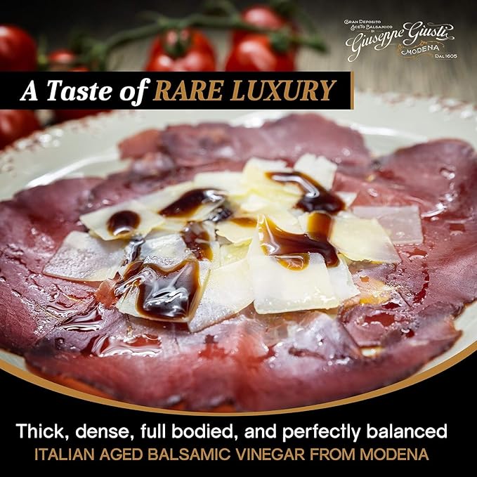 Giusti Family Reserve Balsamic Vinegar-Based Condiment – Premium Italian Condiment Based on Aceto Balsamico di Modena Rich Matured Flavor for Salads Marinades &amp Drizzling Made in Italy - 1.7 f
