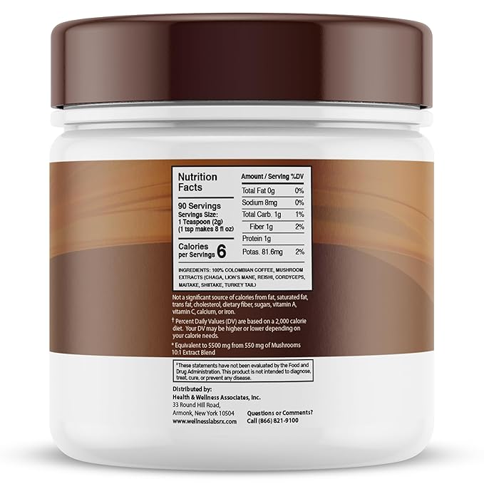 Mushroom Coffee 90 Servings Organic Mushrooms Instant Coffea Great Tasting Colombian Keto Coffee 7 Superfood Mishrooms Lions Mane Chaga Reishi Cordyceps Maitake Shiitake and Turkey Tail