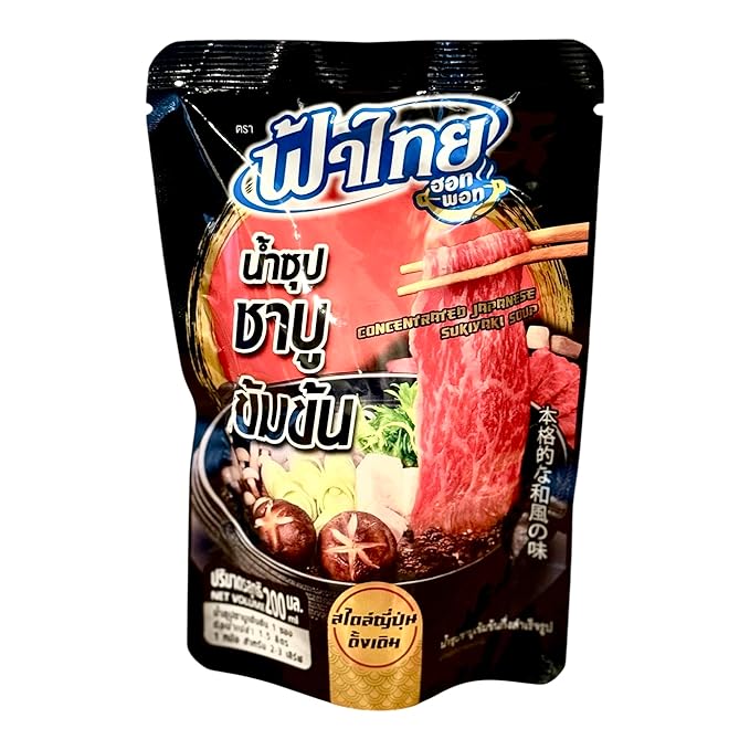 AquaNation Listing For Fa Thai Concentrated Japanese Sukiyaki Shabu Shabu Soup Base – Authentic Sweet &amp Savory Hotpot Broth Perfect for Sukiyaki Shabu Shabu &amp Noodle Soups – 6.76 Fl oz (200m