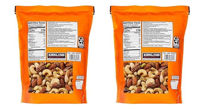 Kirkland Signature QNKDQK Extra Fancy Unsalted Mixed Nuts 2.5 (LB) 2 Pack of 40 Ounce 99451458768