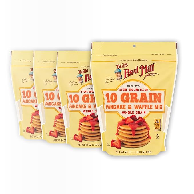 Bob's Red Mill 10 Grain Pancake Mix 24oz (Pack of 4) - Whole Grain Kosher