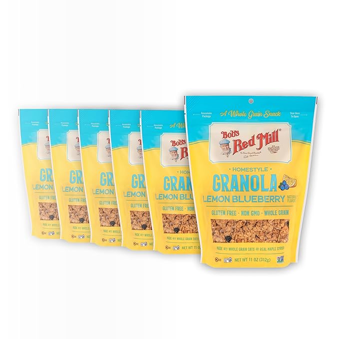 Bob's Red Mill Lemon Blueberry Granola 11oz (Pack of 6) - Non GMO Whole Grain Kosher