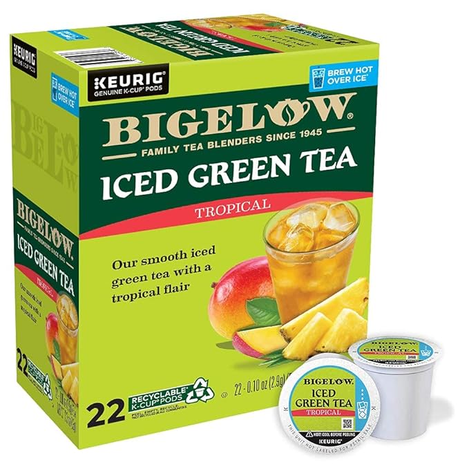 Bigelow Tropical Iced Green Tea K-Cup 0.10 oz 22/Box