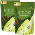 RYZE SUPERFOODS Mushroom Matcha Starter Kit USDA Organic with 6 Adaptogenic Mushrooms and Ceremonial-Grade Matcha Energy Focus Digestion Immunity with Turkey Tail Shiitake Reishi 60 servings