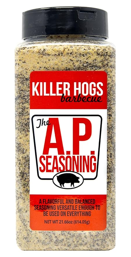 Killer Hogs AP Seasoning Championship BBQ and Grill All Purpose Dry Rub for Beef Steak Burgers Pork and Chicken Salt Pepper Garlic 21.7 oz Shaker
