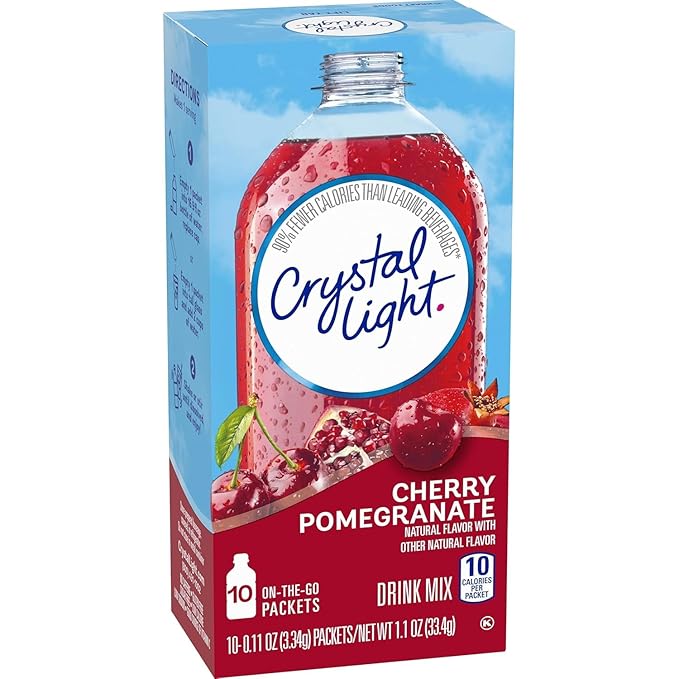 Crystal Light On The Go Cherry Pomegranate Ice Drink Mix 10-Packet Box (Pack of 6)