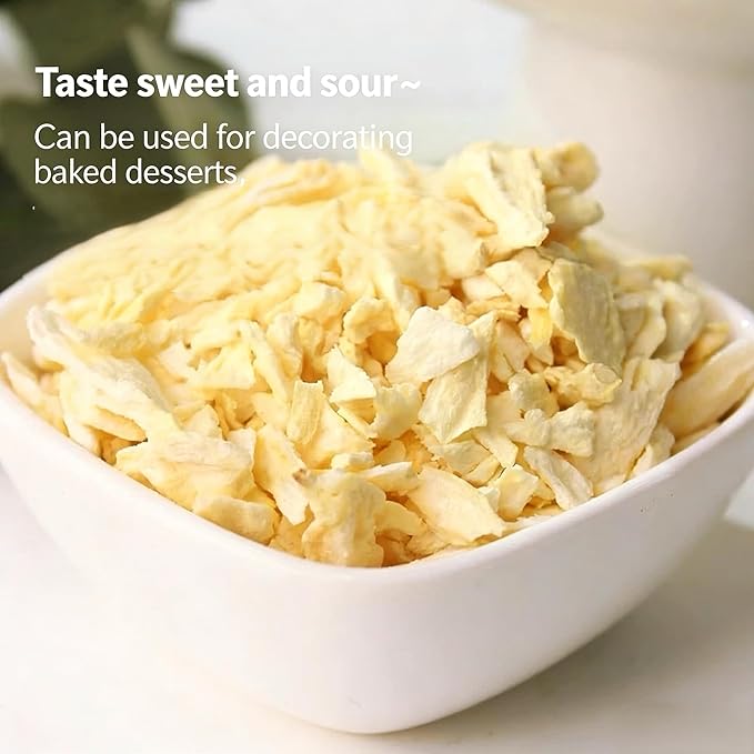 Premium Freeze Dried Pineapple Chunks120g/4.23oz Natural No Sugar Added Crunchy SnackVeganGluten-FreeMade from Real Fruit Perfect for Yogurt Cereal &amp Healthy Snacking(3-5mm)