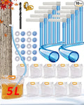 WANTELFOR Maple Syrup Tapping Kit - 10 Sets with Taps 3ft Tubing 5L Big Capacity Collection Bags and appropriate drill bit for DIY Birch Tree Sap Collection Ideal for Beginners &amp Experts (Large