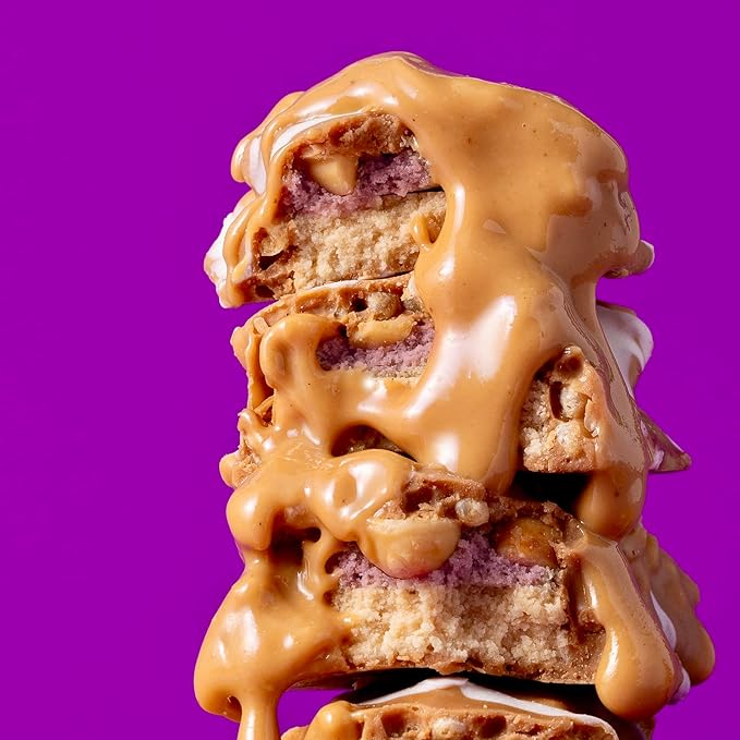 FITCRUNCH Full Size Protein Bars 6-Layer Baked Bar 2g of Sugar Gluten Free &amp Soft Cake Core (12 Bars Peanut Butter and Jelly)